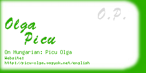 olga picu business card